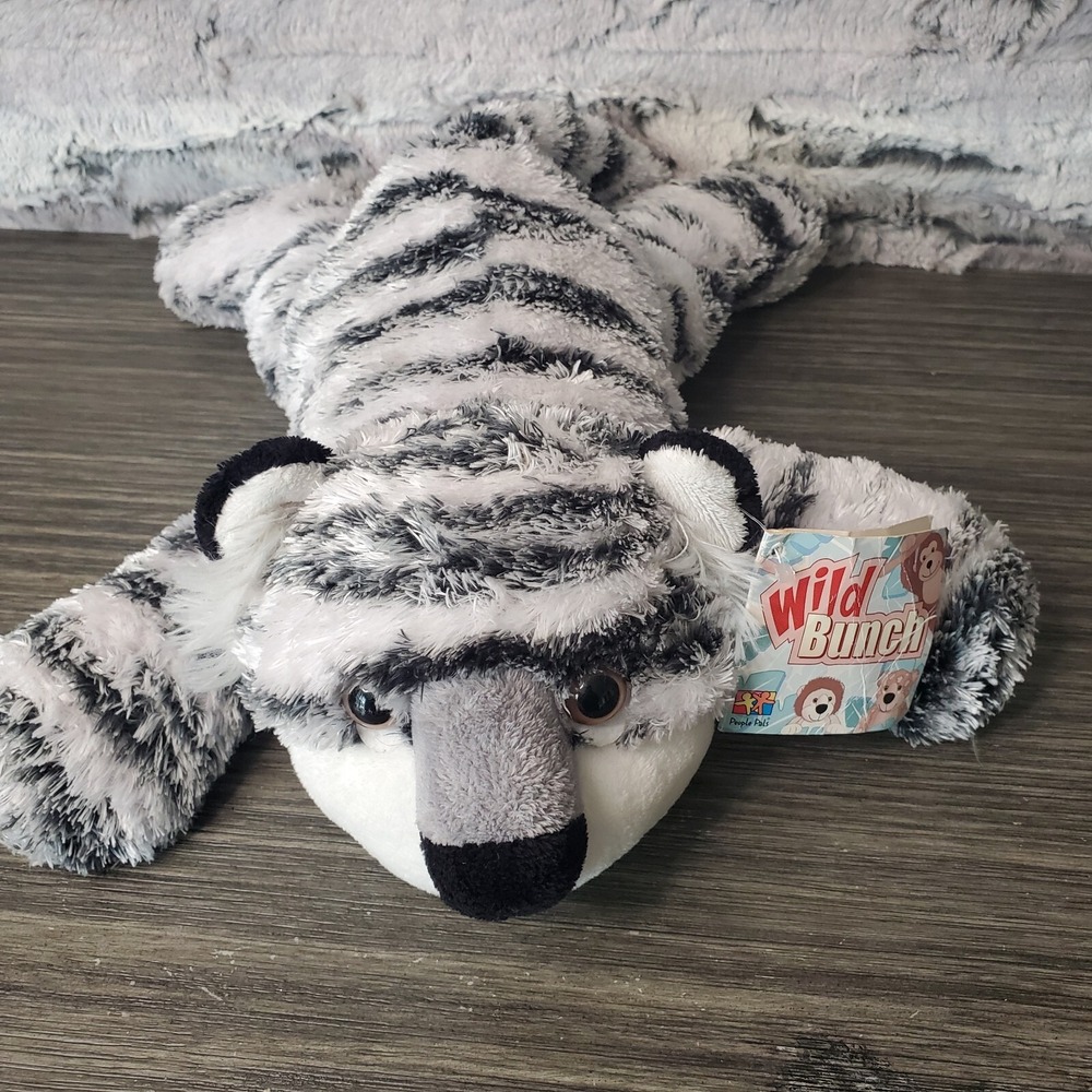 People‎ Pals Siberian Tiger Gray White Black Striped Plush Animal 12" Wild Bunch